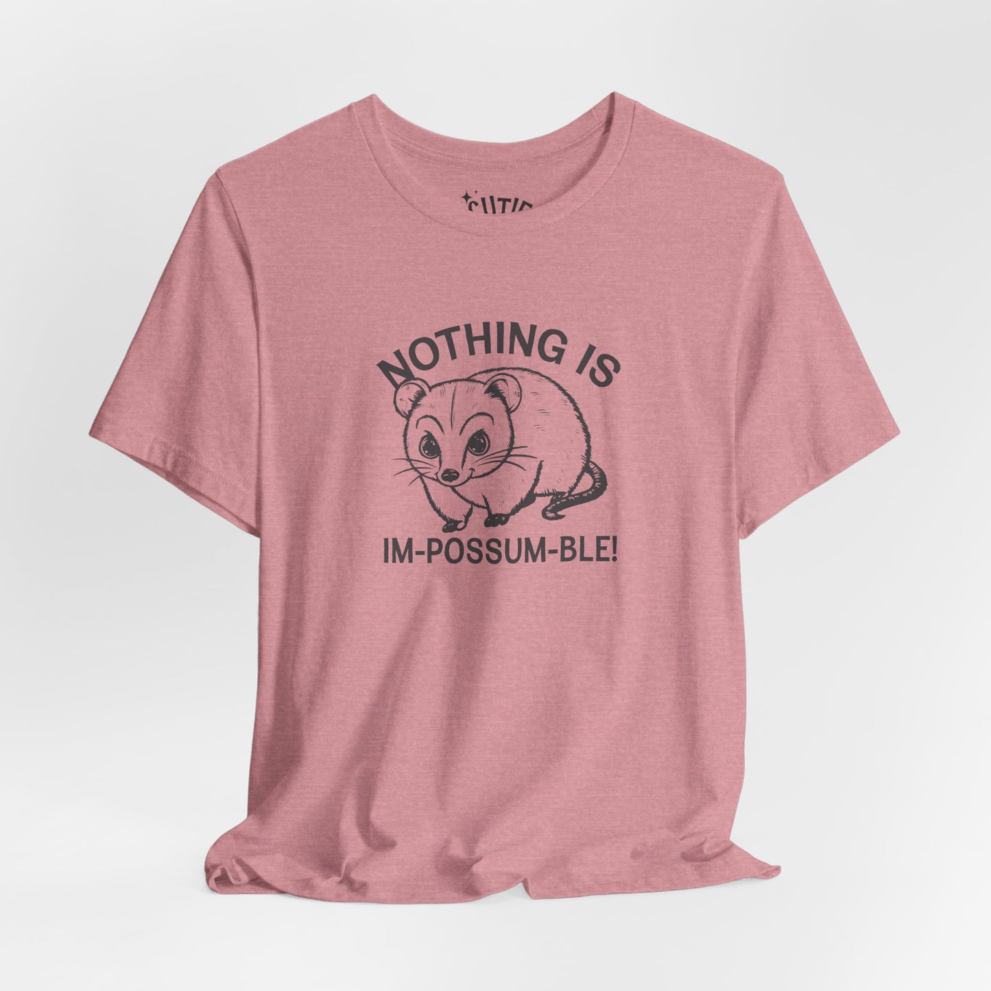 Possum Inspirational Tee - Im-Possum-Ble Unisex Jersey Tee – Cute Animal Humor Shirt for Gifts, Casual Wear, Birthdays, Animal Lovers, Celebrations