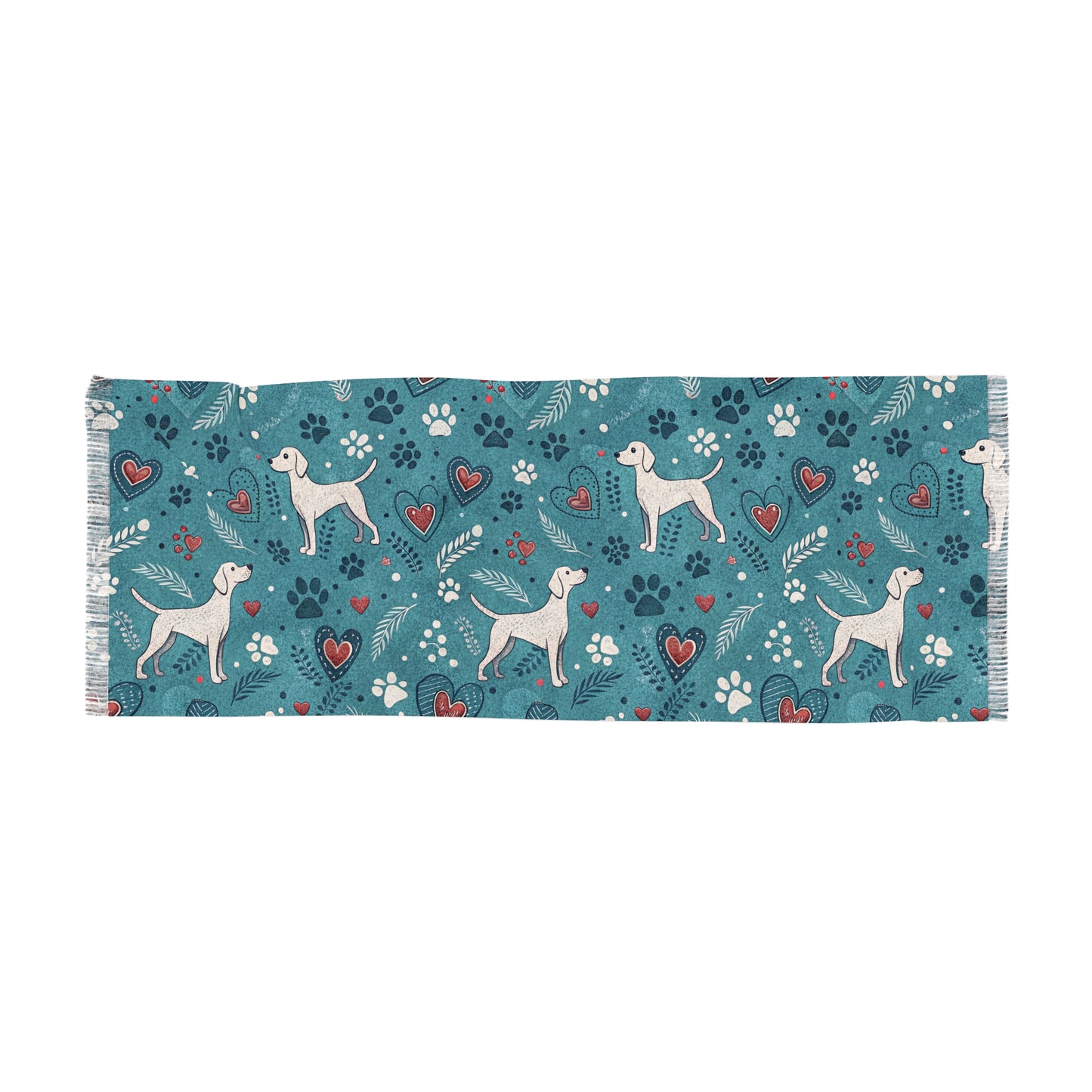 Dog Paw & Hearts Lightweight Scarf