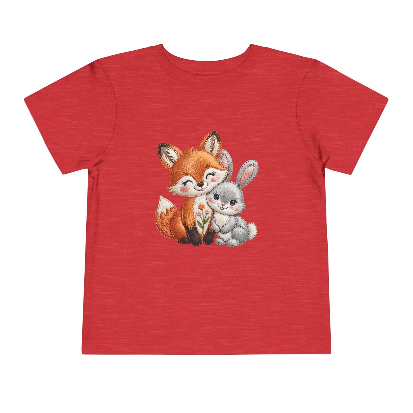 Animal Friends Toddler Tee, Kids Short Sleeve Shirt, Baby Shower Gift, Toddler Apparel, Fox and Bunny Design