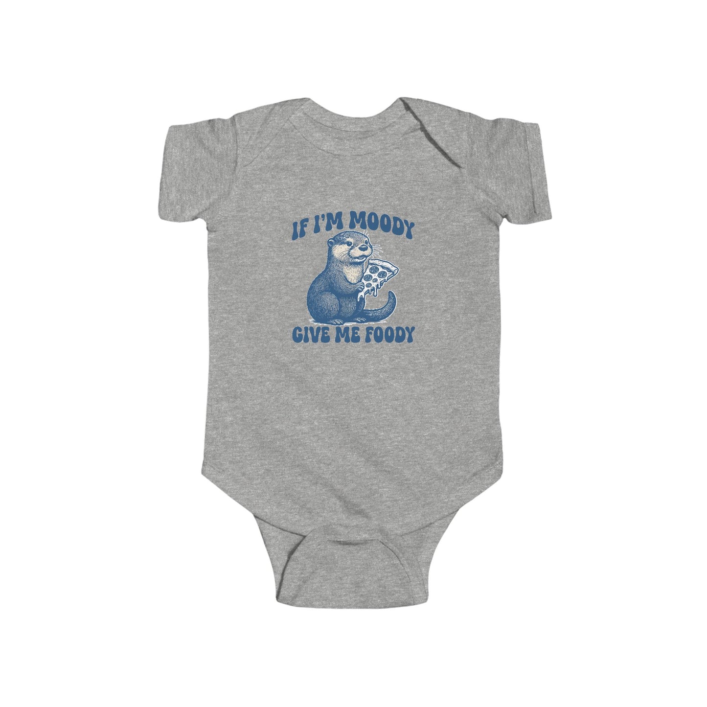 Otter Hungry Pizza Funny Baby Onesie - Foodie Gift for Hangry Infants
