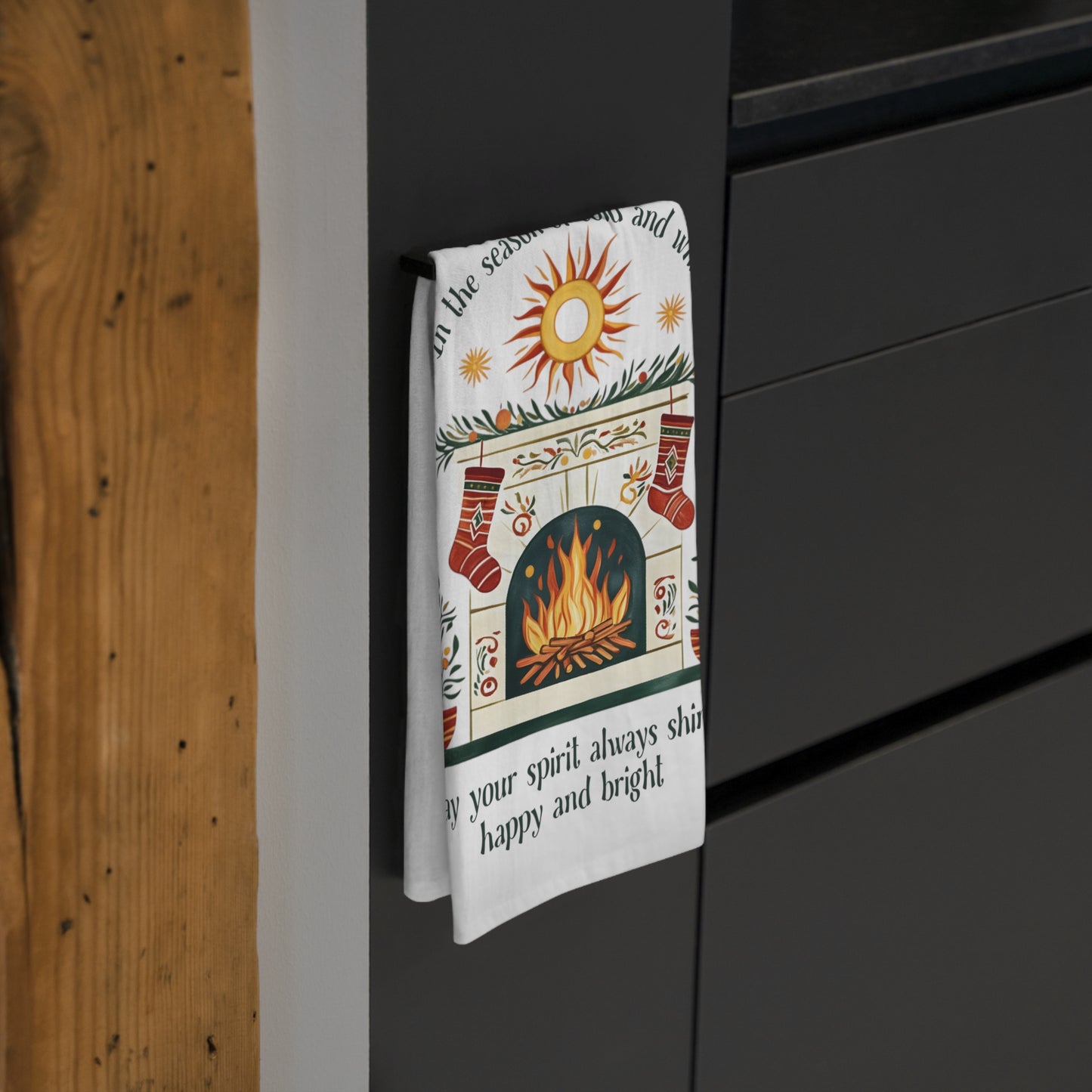 Winter Blessing Tea Towel — "May Your Spirit Always Shine"