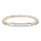 Engraved Natural Stone Stretch Bar Bracelet — "I am Grateful"