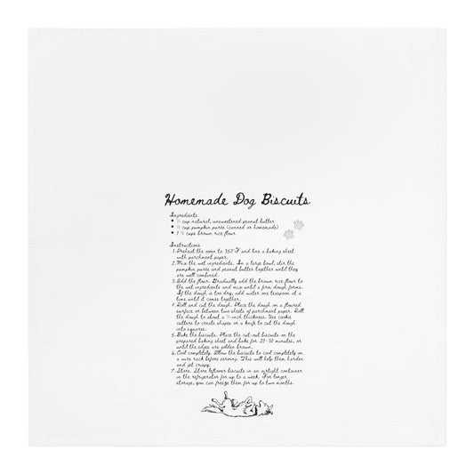 Homemade Dog Biscuit Recipe Tea Towel, Cute Dog Lover Gift, Kitchen Decor, Pet Owner Assistant, Gifts for Dog Lovers, Dog Themed Kitchen