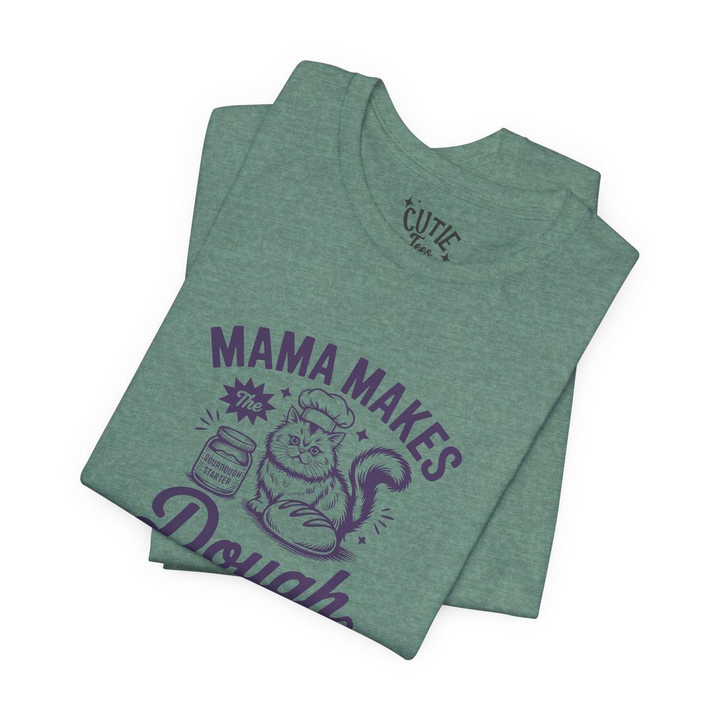 Mama Makes the Dough Cat T-Shirt | Fun Cooking Tee | Gift for Moms | Baking Shirt | Cute Foodie Apparel | Kitchen Lover's Gift