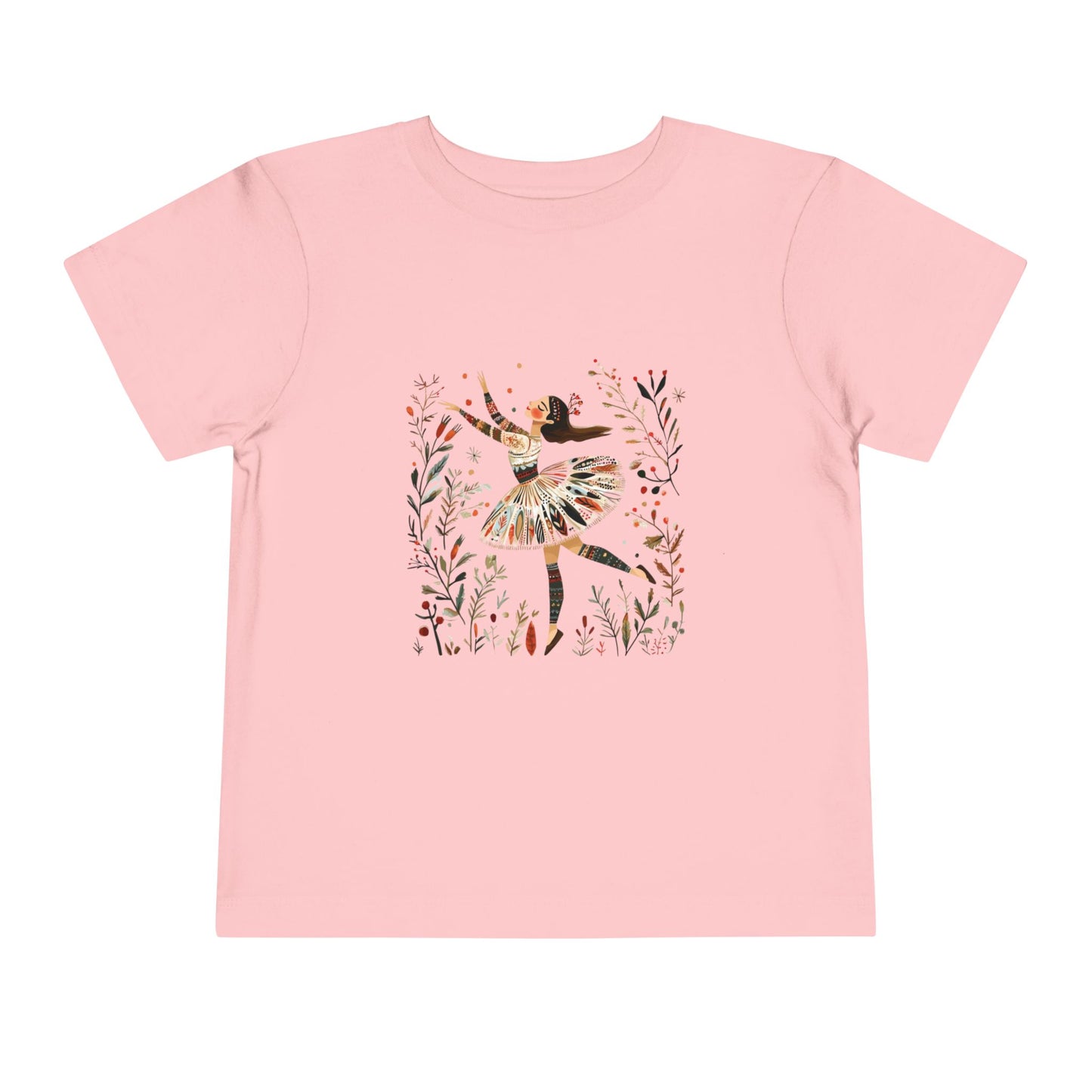 Nutcracker Ballet Scandanavian-Style Dance Toddler Tee, Cute Kids Dance Shirt, Short Sleeve Toddler Top, Gift for Little Dancers, Birthday Party Outfit