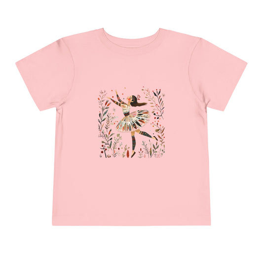Nutcracker Ballet Scandanavian-Style Dance Toddler Tee, Cute Kids Dance Shirt, Short Sleeve Toddler Top, Gift for Little Dancers, Birthday Party Outfit