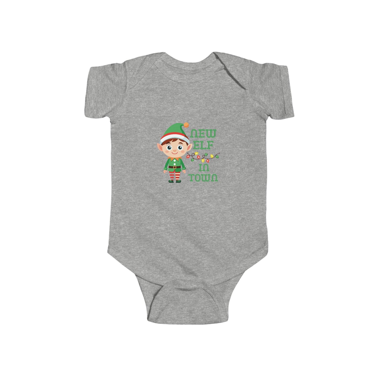 New Elf in Town Infant Bodysuit - Cute Baby Outfit, Christmas Gift, Holiday Apparel, Newborn Onesie, Festive Baby Clothes