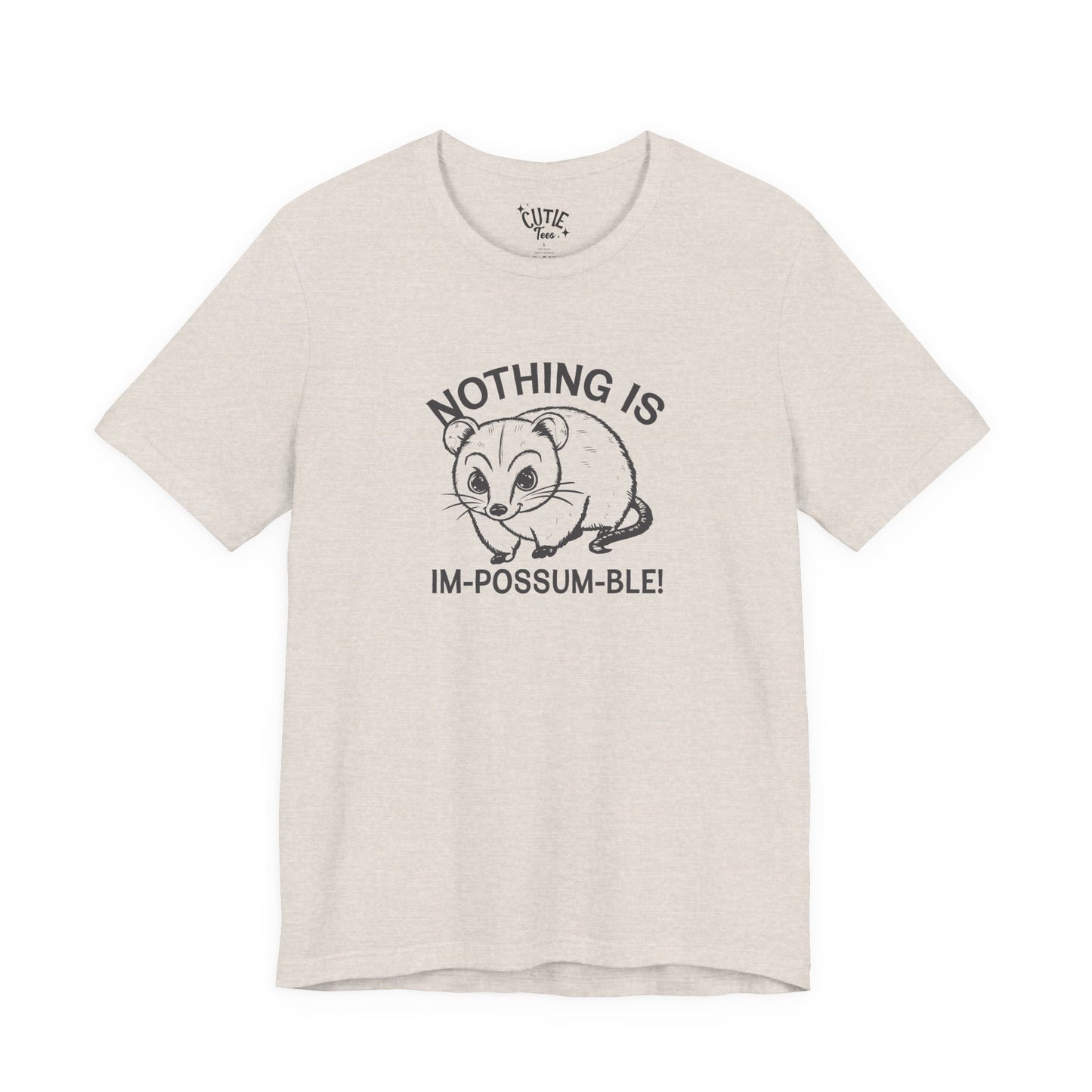 Possum Inspirational Tee - Im-Possum-Ble Unisex Jersey Tee – Cute Animal Humor Shirt for Gifts, Casual Wear, Birthdays, Animal Lovers, Celebrations