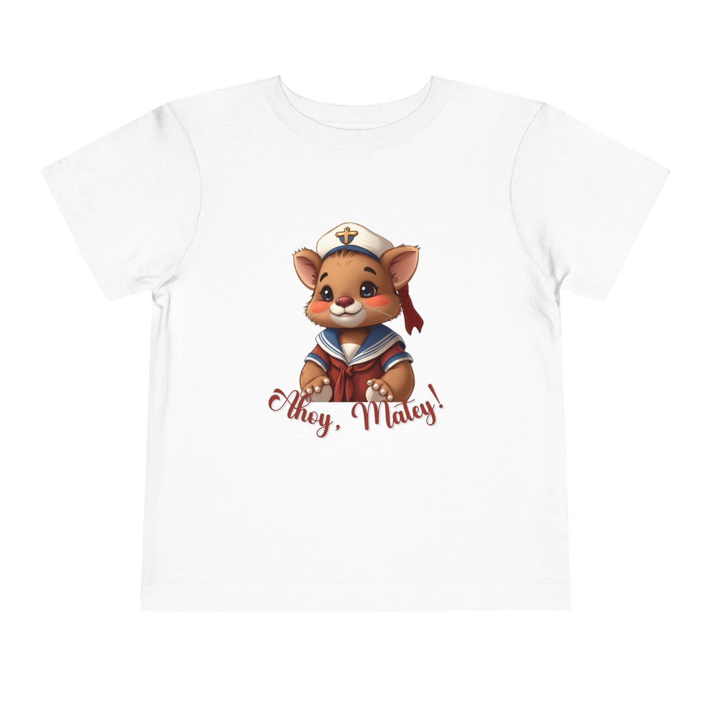 Ahoy Matey Nautical Animal Toddler Sailor Tee, Adorable Kids T-Shirt, Nautical Baby Shirt, Fun Toddler Apparel, Hey, Matey! Gift for Children