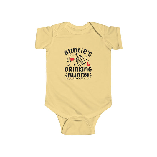 Auntie's Drinking Buddy Infant Bodysuit, Cute Baby Gift, Newborn Outfit, Baby Shower Gift, Funny Baby Clothing, Infant Apparel