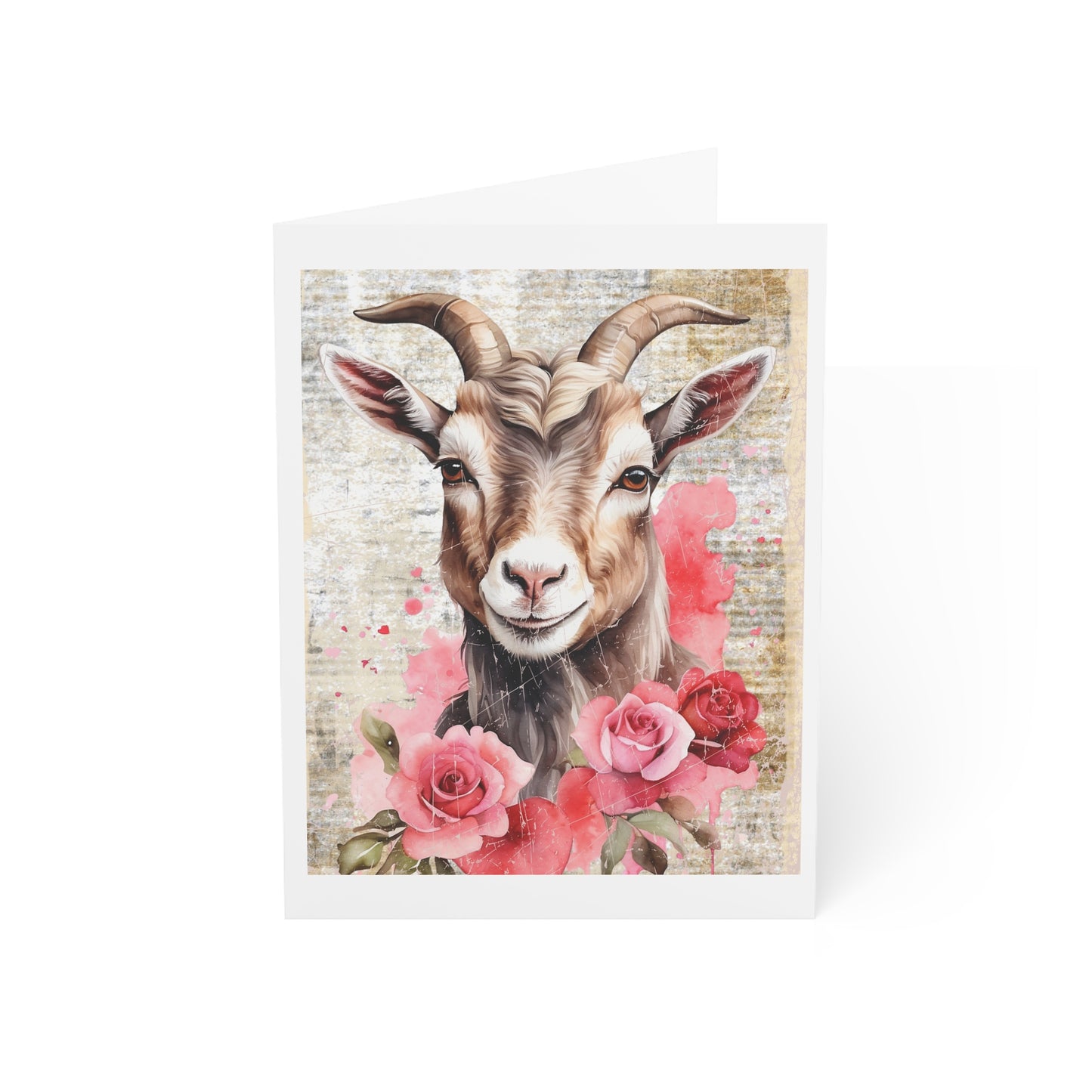 Goat Notes Greeting Cards -  Floral Goat Set - 1, 10, 30, 50pcs with Envelopes