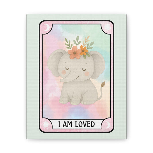 Elephant 'I Am Loved' Wall Art - Tarot Card