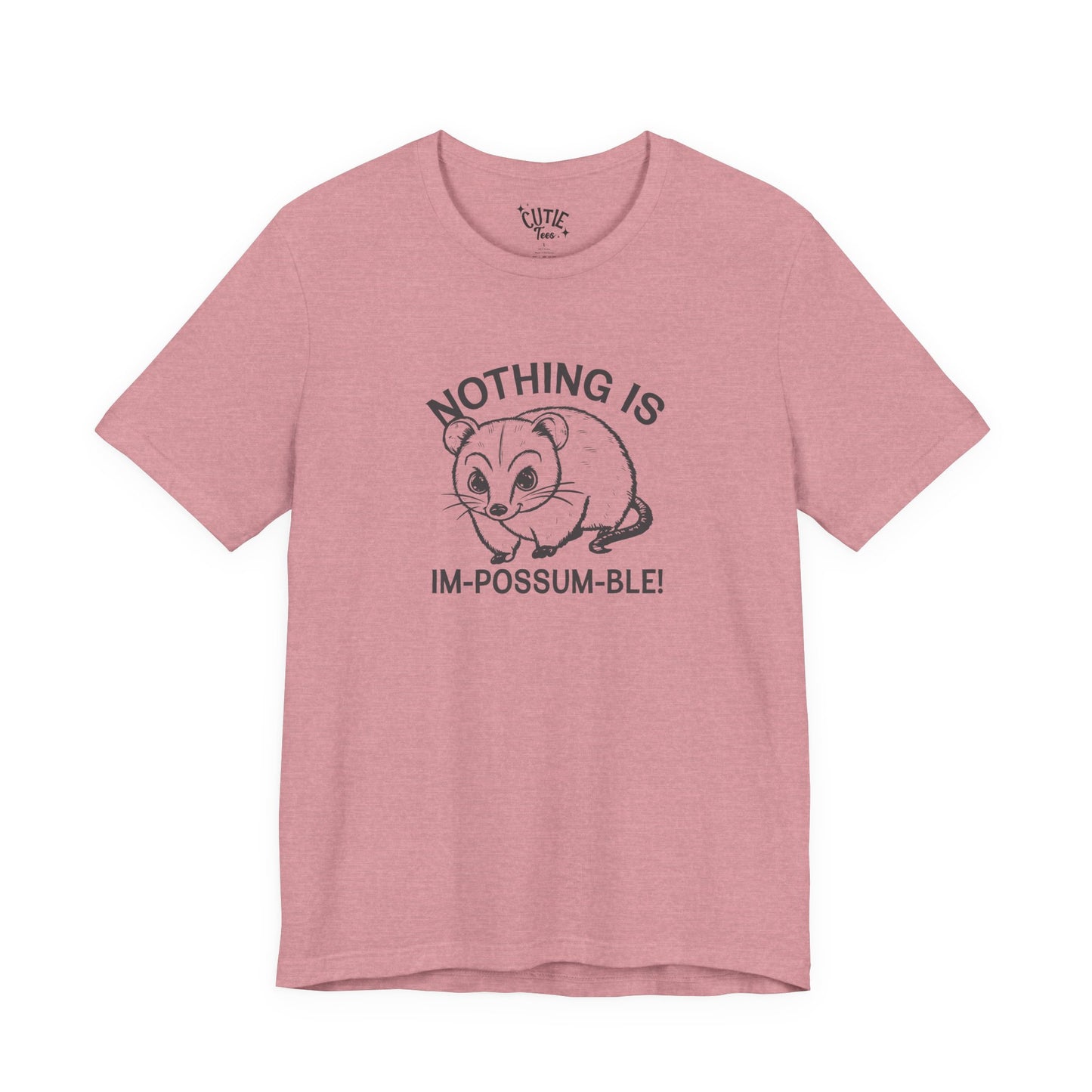Possum Inspirational Tee - Im-Possum-Ble Unisex Jersey Tee – Cute Animal Humor Shirt for Gifts, Casual Wear, Birthdays, Animal Lovers, Celebrations