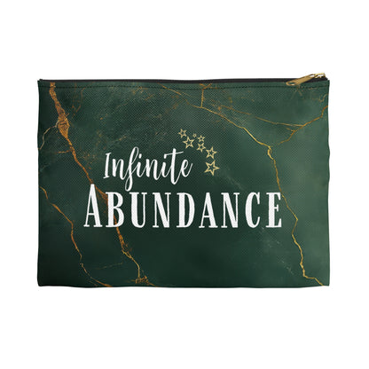 Accessory Pouch — 'Infinite Abundance' Green Marble Cosmetic Bag