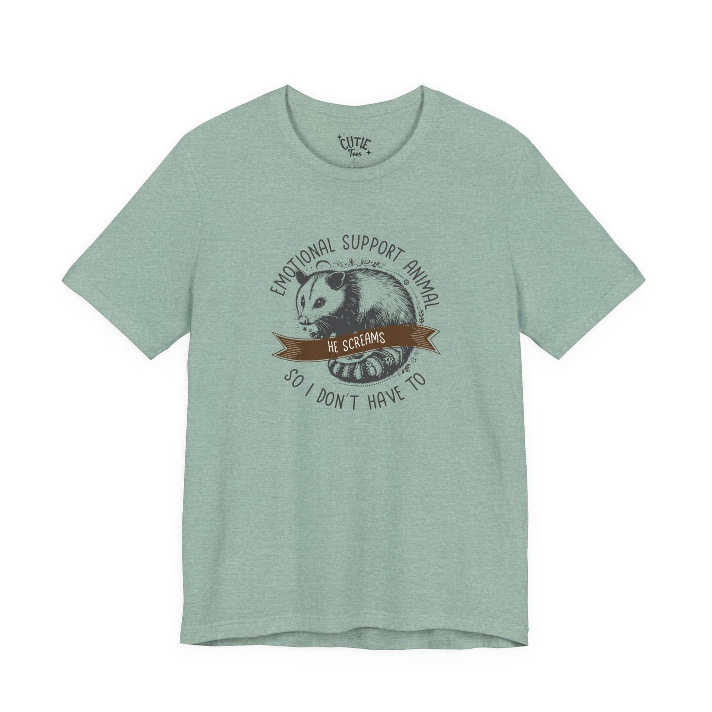 Emotional Support Opossum Animal Tee, Funny Animal Lover Shirt, Gift for Pet Owners, Casual Wear, Birthday Gift, Quirky Humor