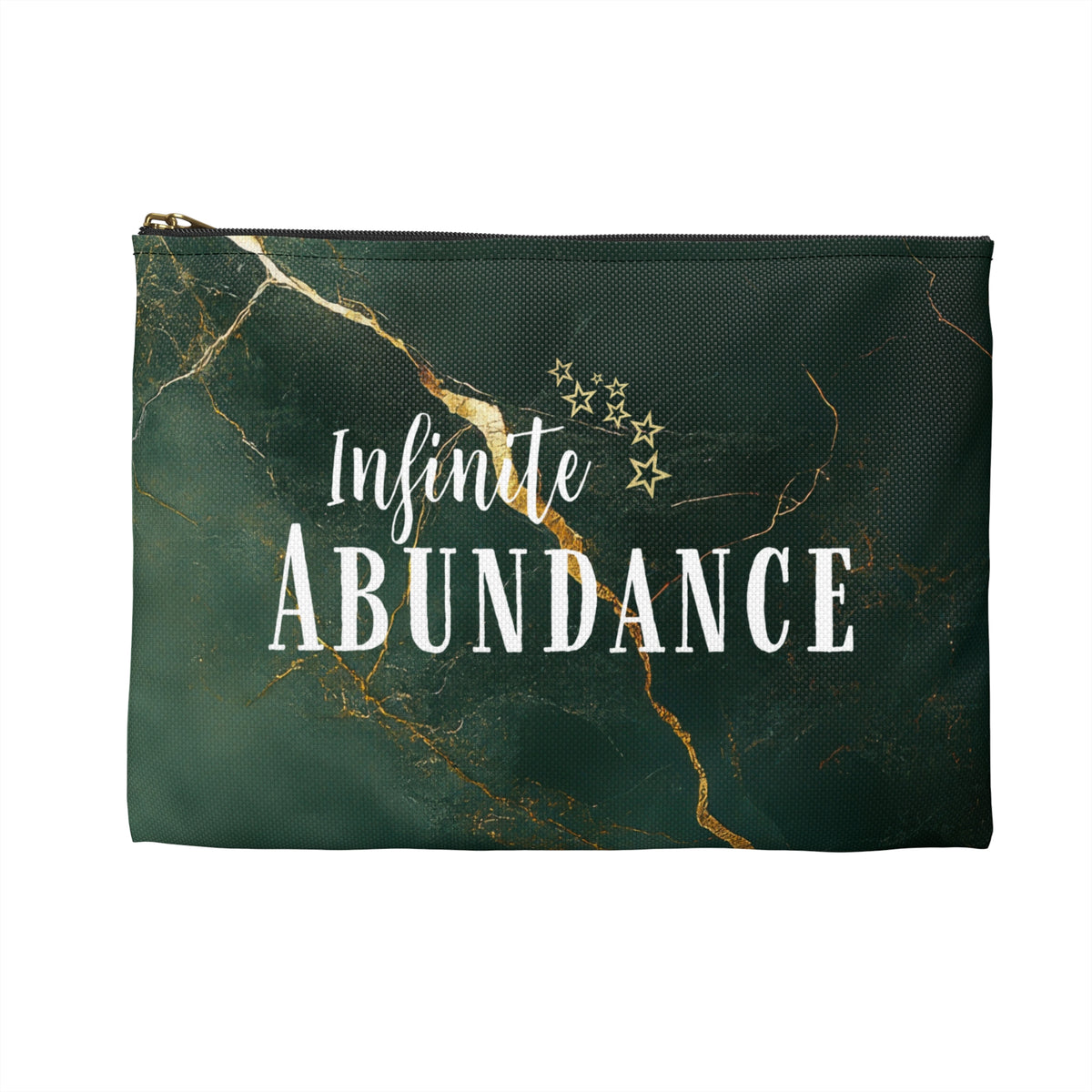Green Marble Cosmetic Bag — ‘Infinite Abundance’ Makeup Pouch