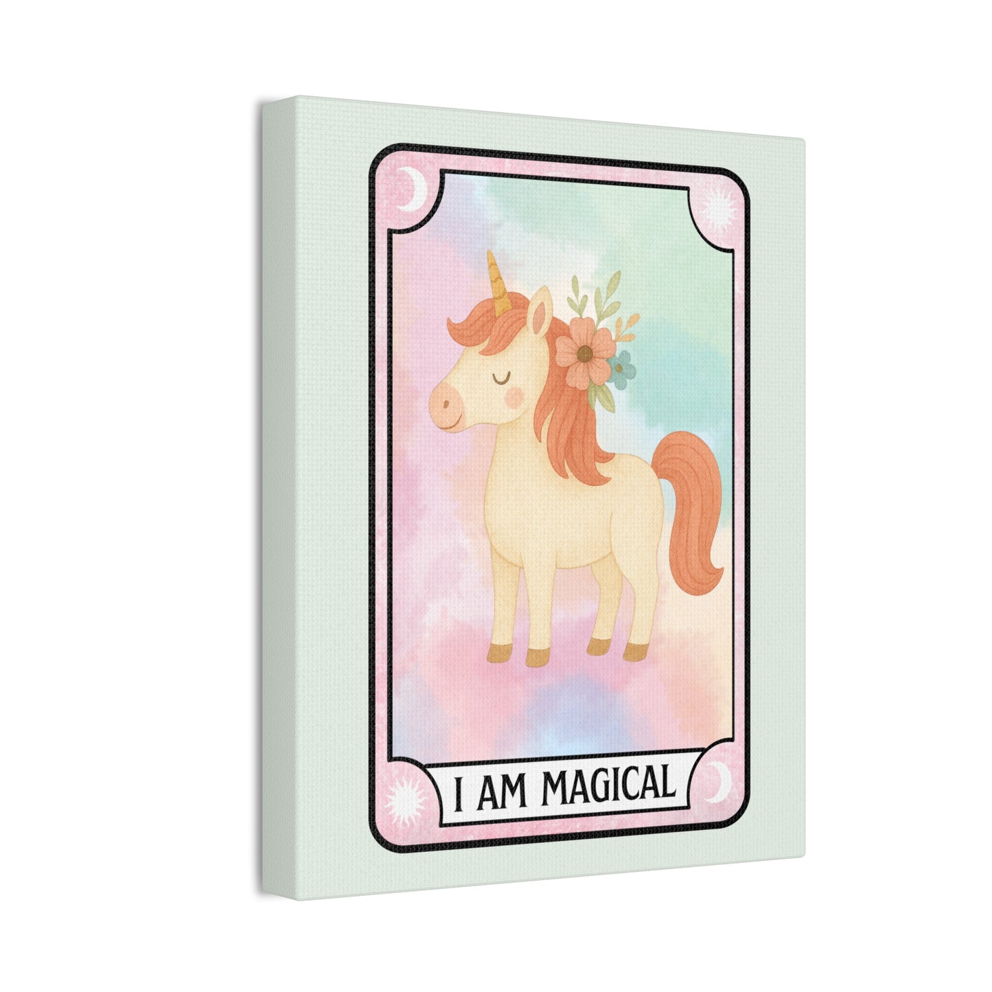 Unicorn Canvas — "I Am Magical" Tarot Card Art