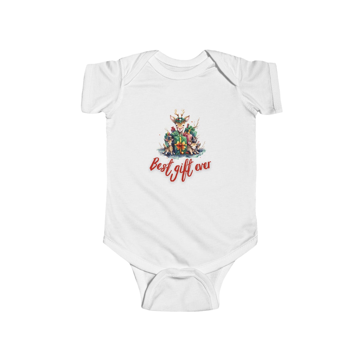 Best Gift Ever Baby Onesie, Reindeer Christmas Gift Infant Bodysuit |  Newborn Holiday Outfit, Cute Baby Shower Gift, First Christmas Apparel