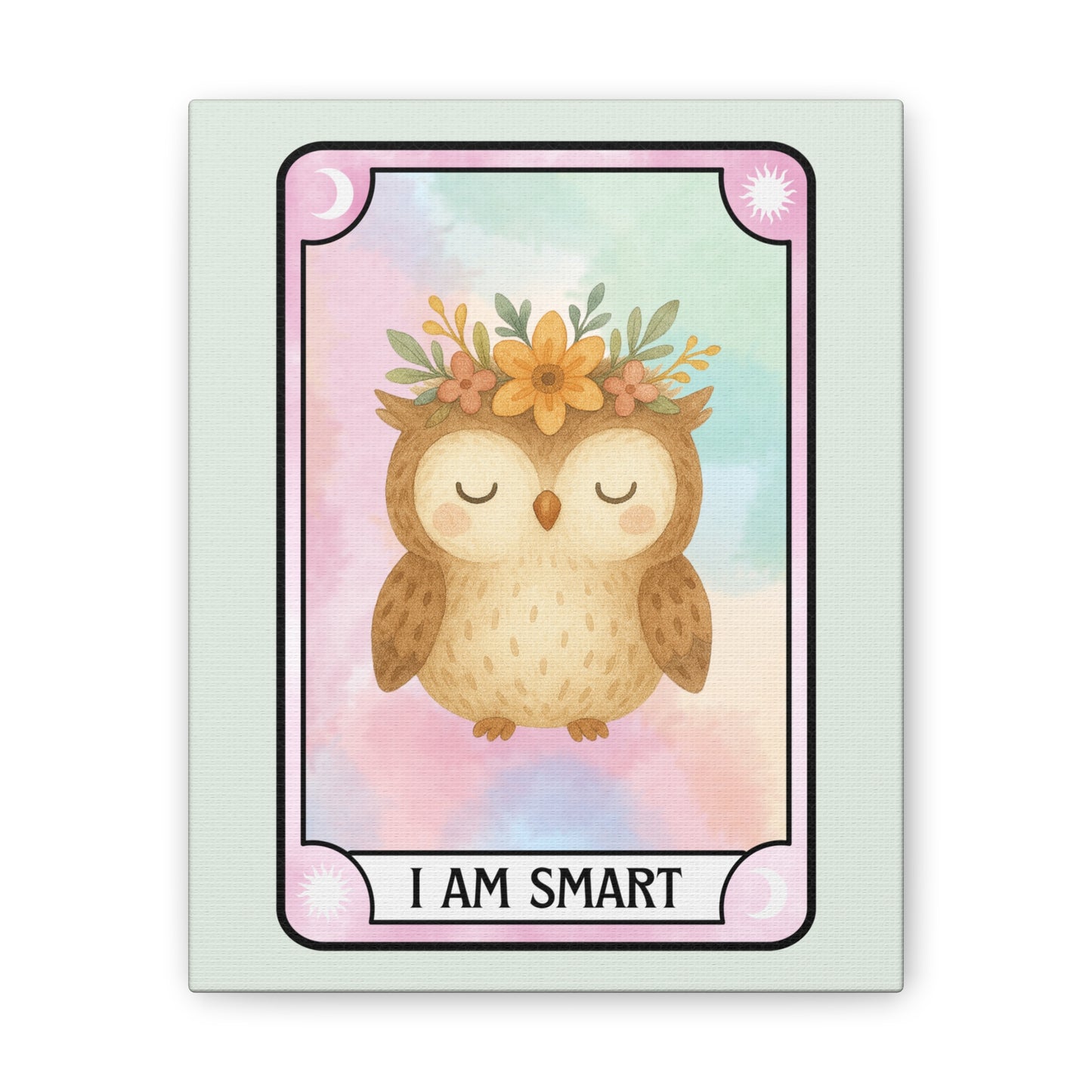 I Am Smart Owl Canvas Wall Art — Tarot Card