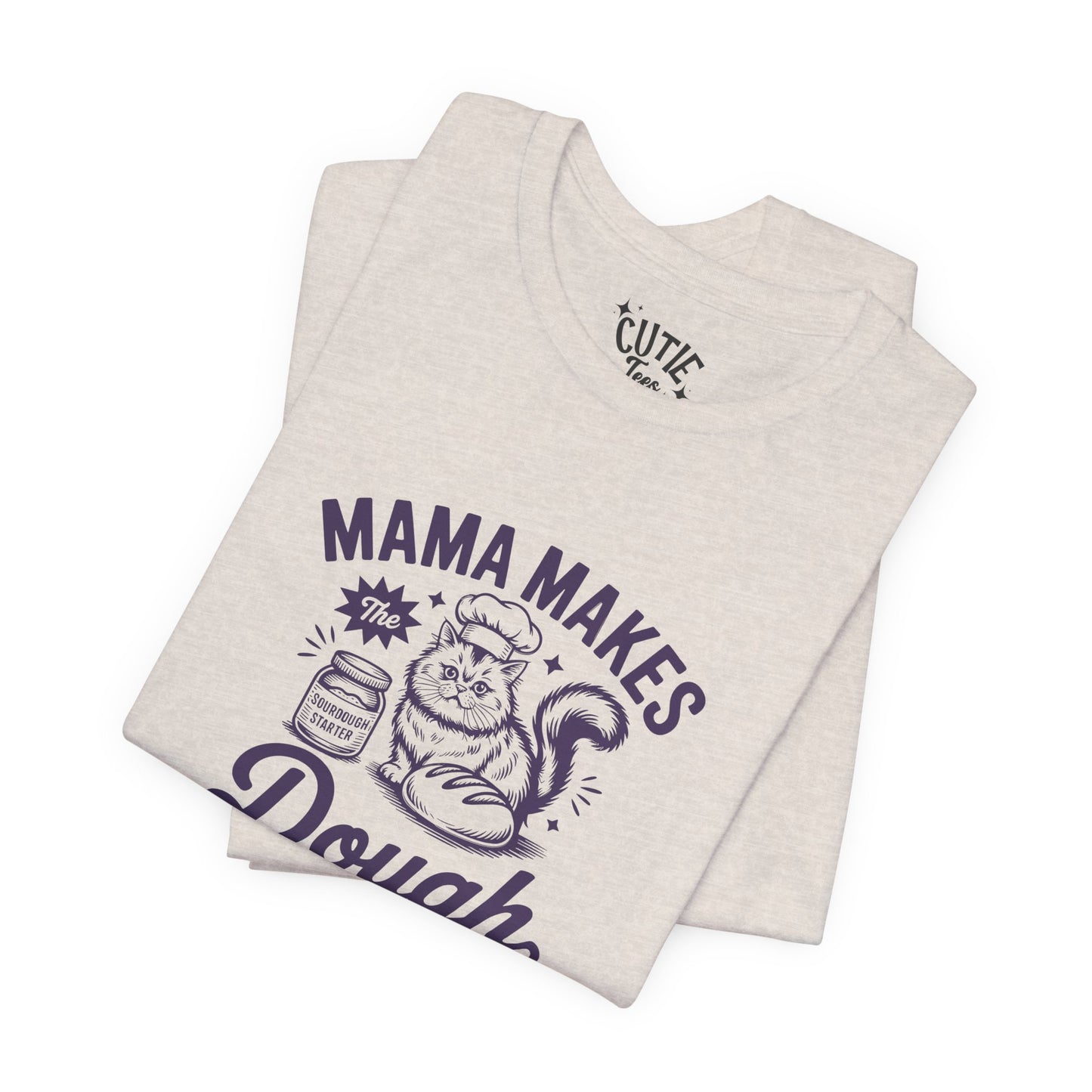 Mama Makes the Dough Cat T-Shirt | Fun Cooking Tee | Gift for Moms | Baking Shirt | Cute Foodie Apparel | Kitchen Lover's Gift