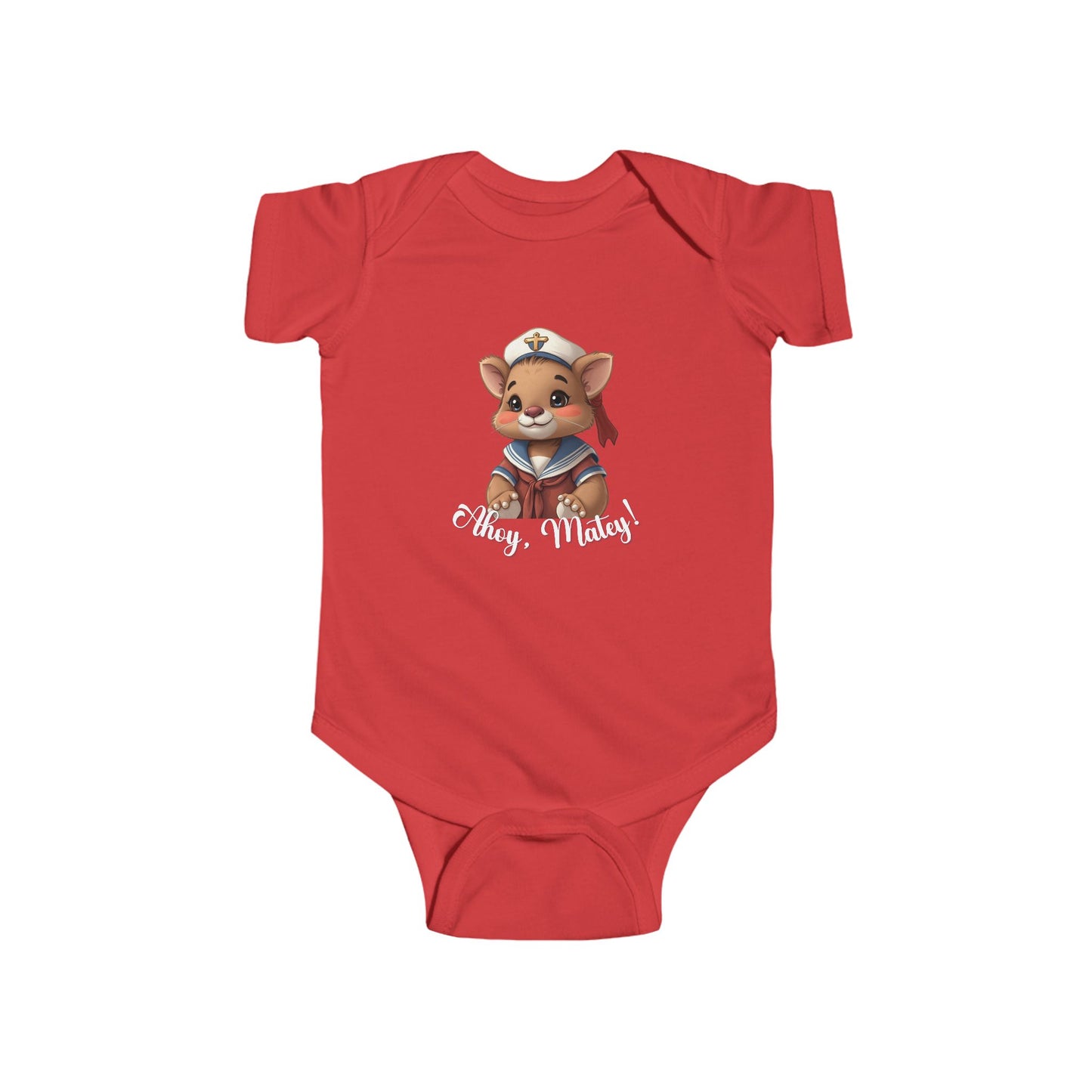 Ahoy Matey Nautical Animal Baby Bodysuit, Cute Infant Outfits, Personalized Baby Clothes, Baby Shower Gift, Sailor Theme Onesie