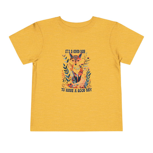 Boby Fox Boho Toddler Tee - 'It's a Good Day' Cute Animal Design, Kids Adventure Shirt, Toddler Gift, Playdate Outfit, Nature Lover Tee