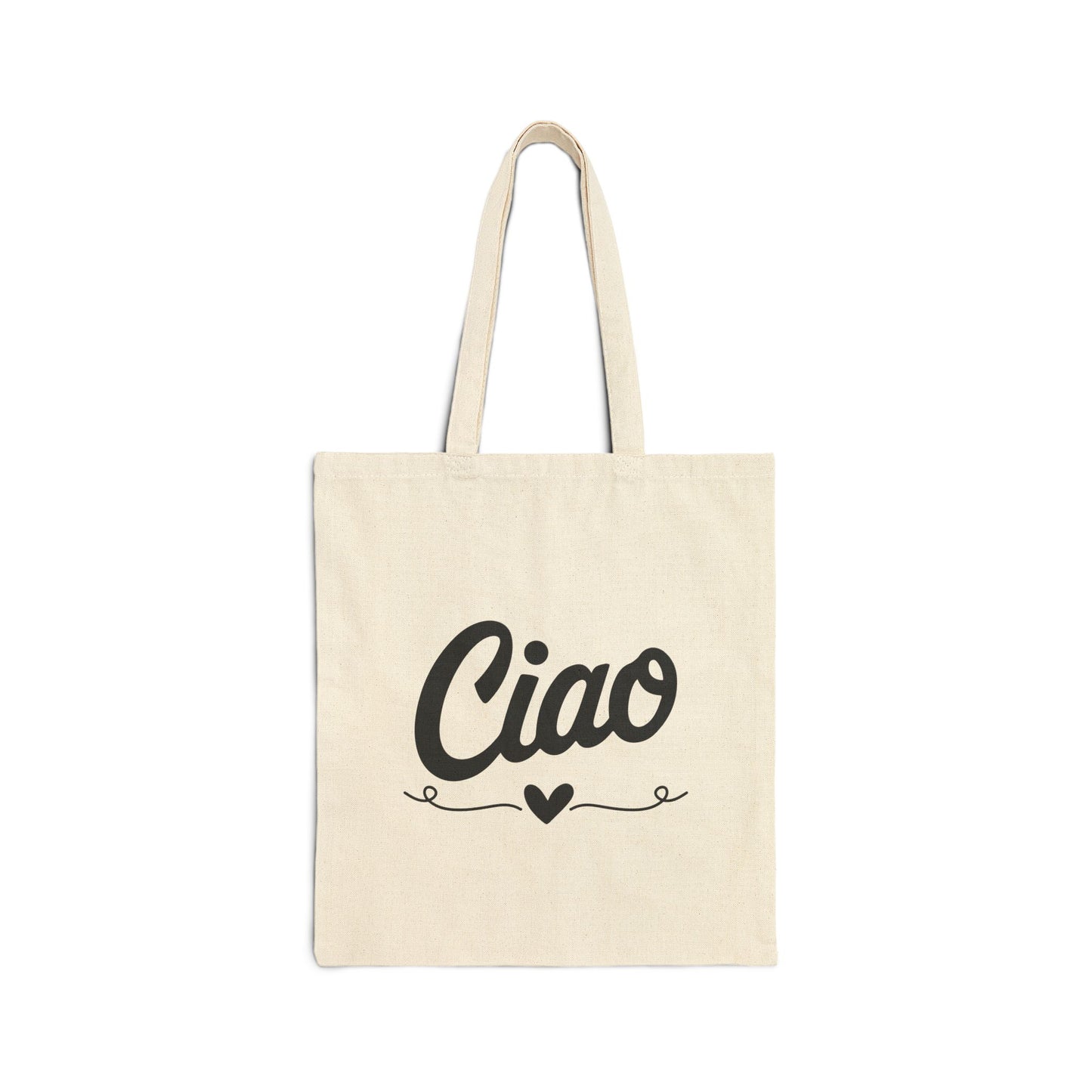 Ciao Italian Cotton Canvas Tote Bag, Eco-Friendly Shopping Bag, Gift for Her, Reusable Grocery Tote, Beach Bag, Travel Accessories