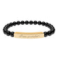 Engraved Natural Stone Stretch Bar Bracelet — "I am Grateful"