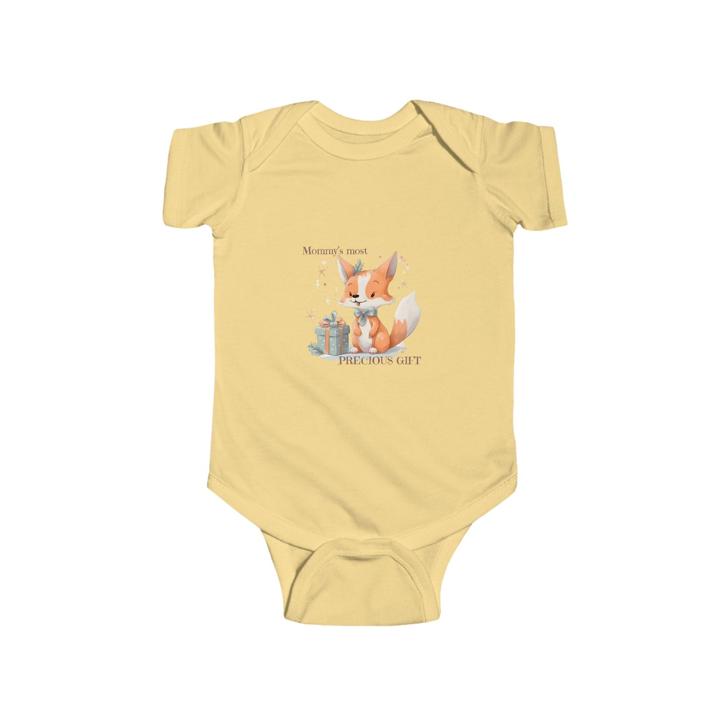 Mommy's Most Precious Gift Adorable Baby Bodysuit with Cute Fox Design, Perfect for Newborn Gifts, Baby Showers, Infant Apparel, Toddler Clothes, Cute Animal Onesie
