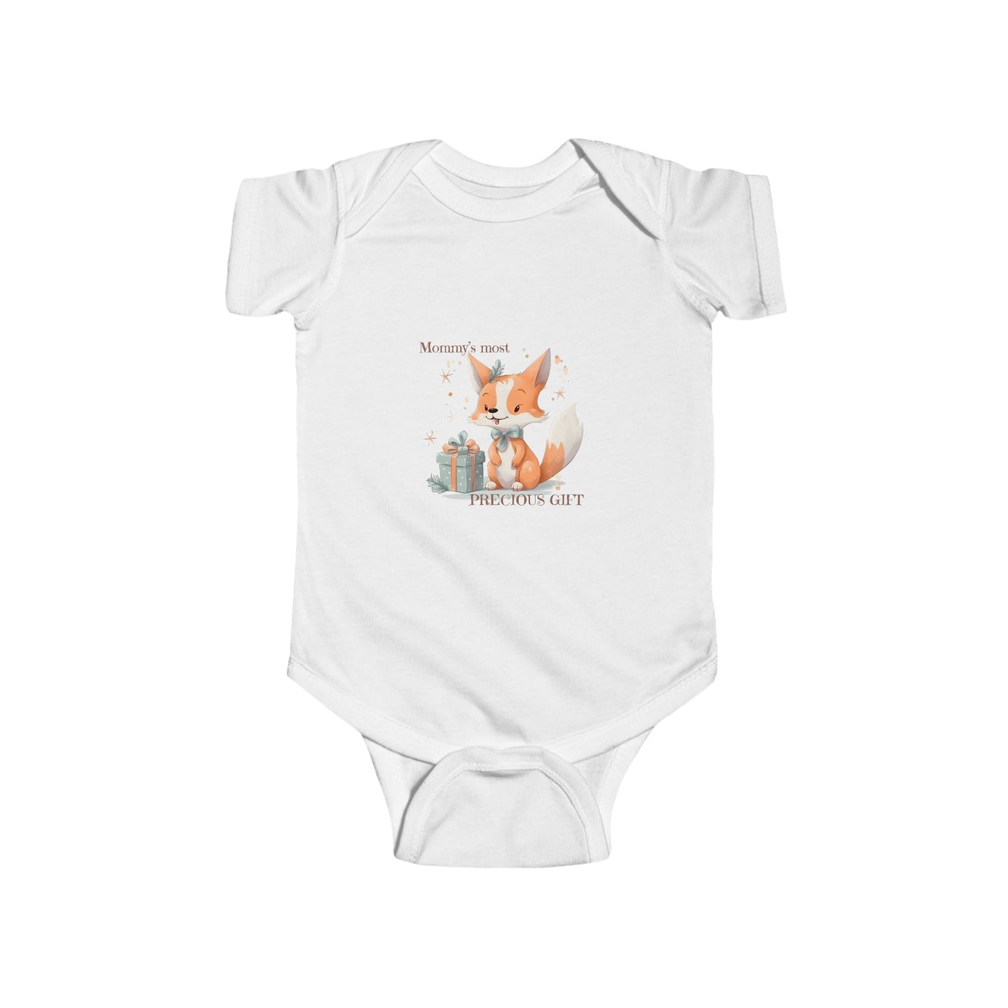 Mommy's Most Precious Gift Adorable Baby Bodysuit with Cute Fox Design, Perfect for Newborn Gifts, Baby Showers, Infant Apparel, Toddler Clothes, Cute Animal Onesie