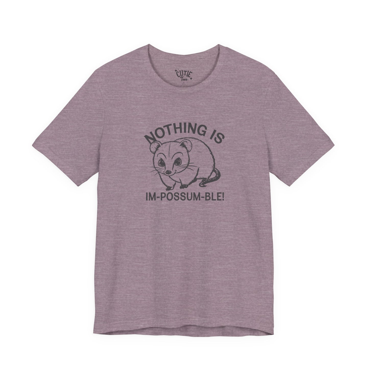 Possum Inspirational Tee - Im-Possum-Ble Unisex Jersey Tee – Cute Animal Humor Shirt for Gifts, Casual Wear, Birthdays, Animal Lovers, Celebrations