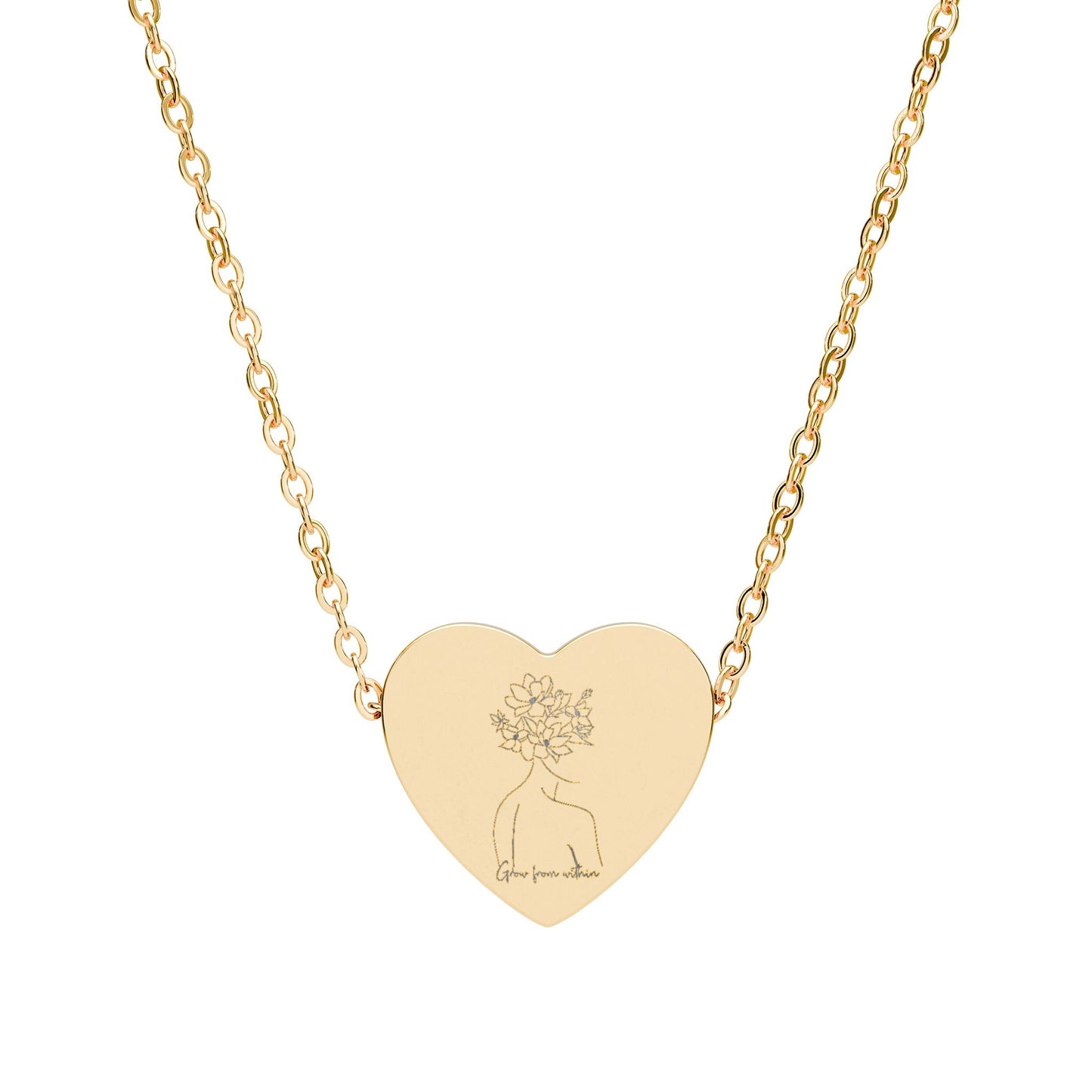 Grow from Within Engraved Heart Necklace