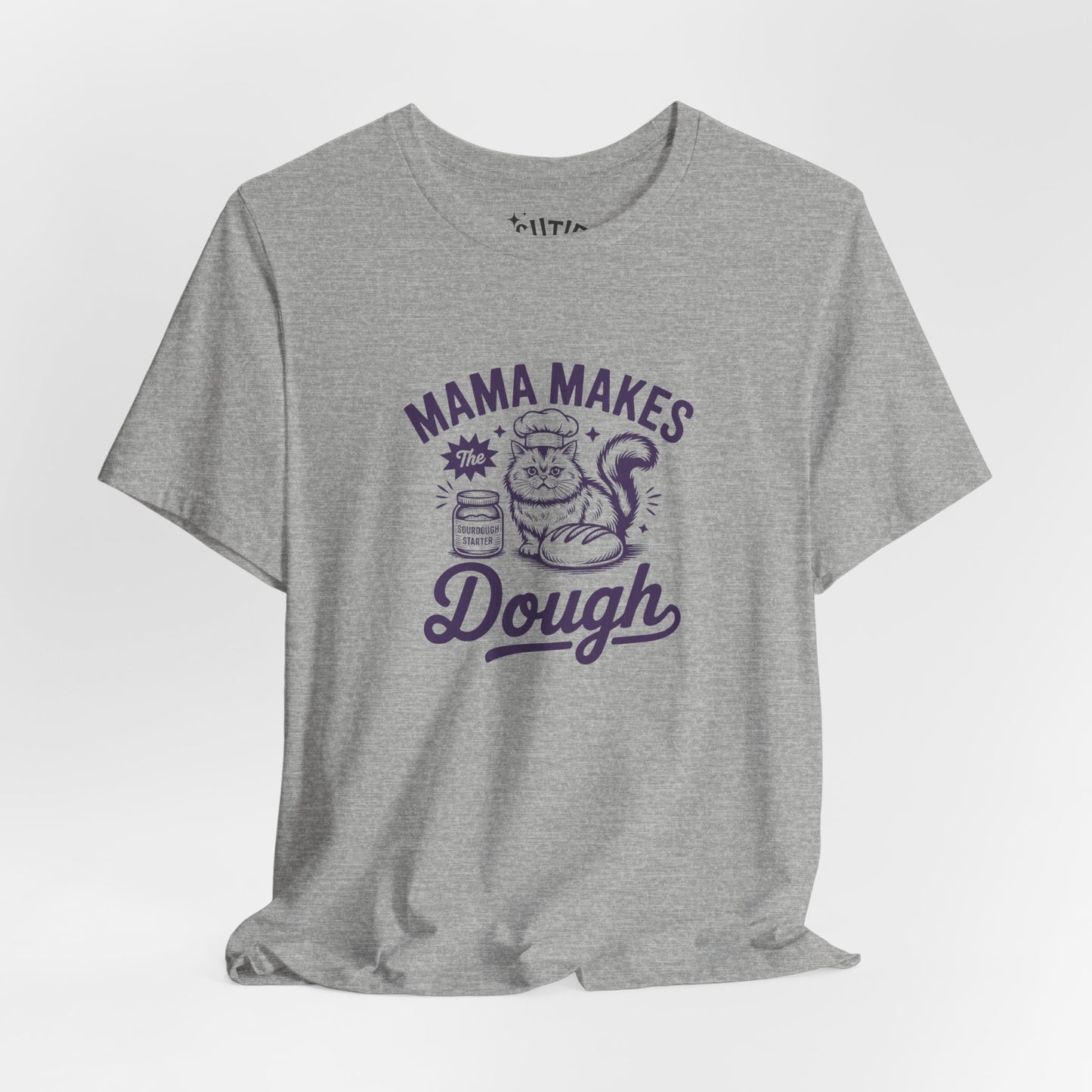 Mama Makes the Dough Cat T-Shirt | Fun Cooking Tee | Gift for Moms | Baking Shirt | Cute Foodie Apparel | Kitchen Lover's Gift