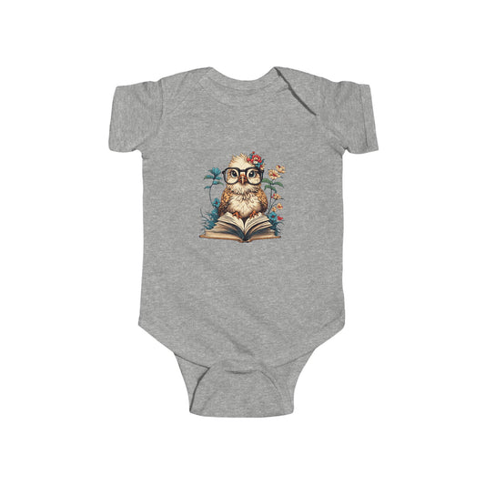 Owl Reading Adorable Bodysuit, Cute Baby Outfit, Owl Gift for New Parents, Baby Shower Gift, Animal Lover Clothing