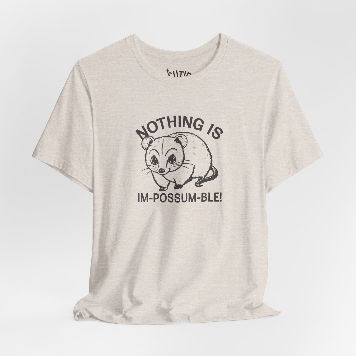 Possum Inspirational Tee - Im-Possum-Ble Unisex Jersey Tee – Cute Animal Humor Shirt for Gifts, Casual Wear, Birthdays, Animal Lovers, Celebrations
