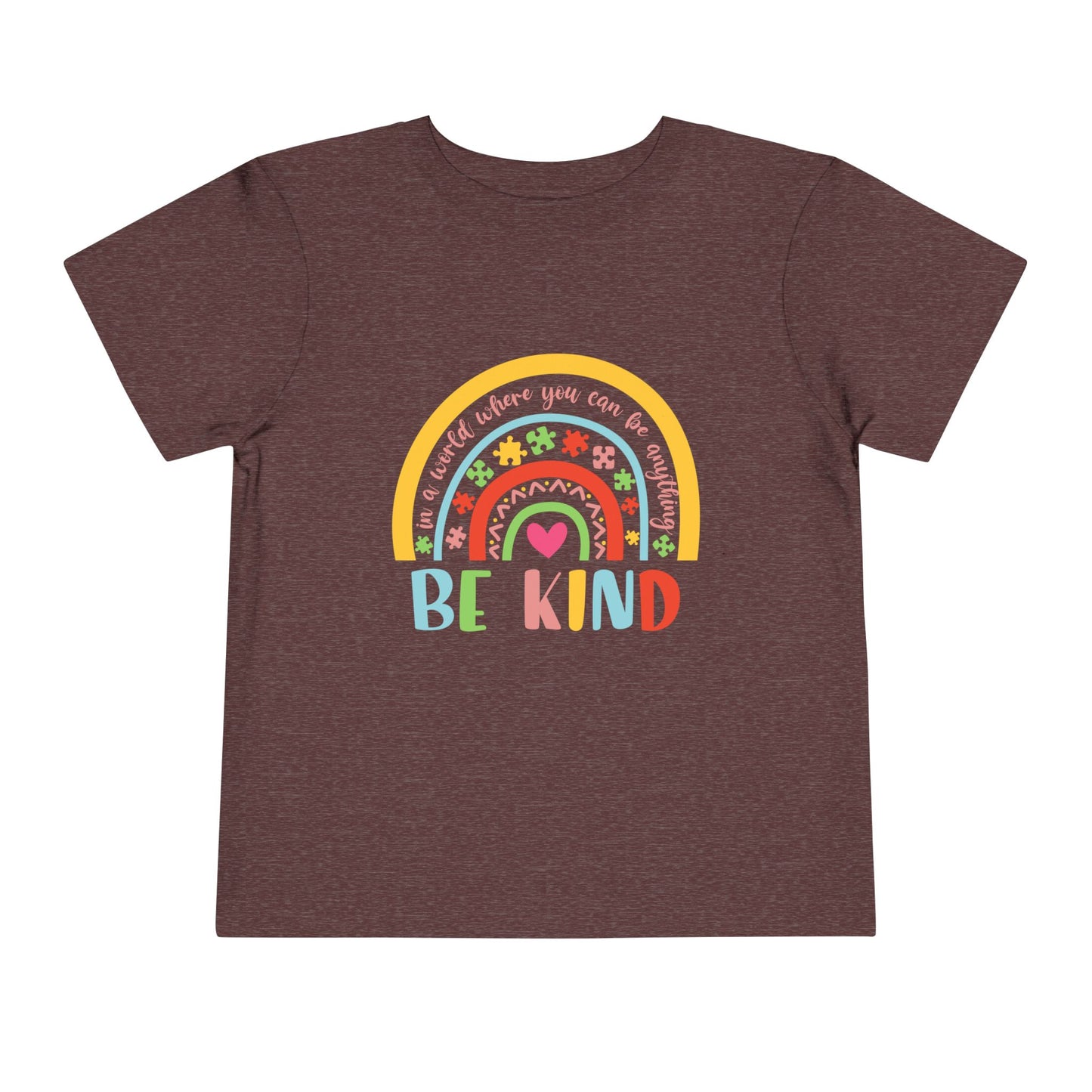 Be Kind Toddler Short Sleeve Tee - "Be Kind" Rainbow Tee, Fun Gift for Kids, Everyday Wear, Positive Vibes, Birthday Gift, Playdate Outfit