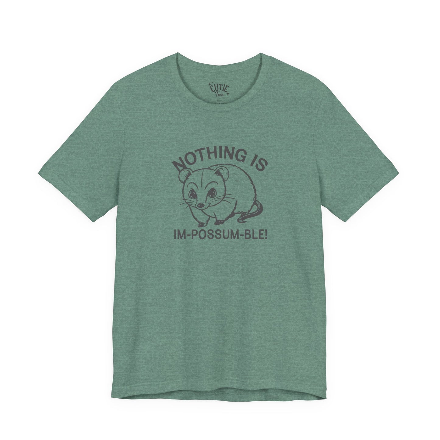 Possum Inspirational Tee - Im-Possum-Ble Unisex Jersey Tee – Cute Animal Humor Shirt for Gifts, Casual Wear, Birthdays, Animal Lovers, Celebrations