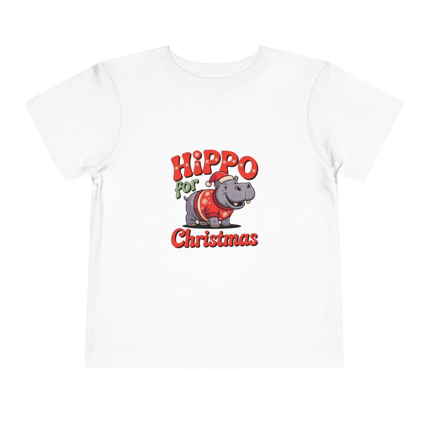 Hippo for Christmas Toddler Tee, Fun Festive Shirt, Kid’s Holiday Apparel, Christmas Gift for Toddlers, Cute Baby Tee