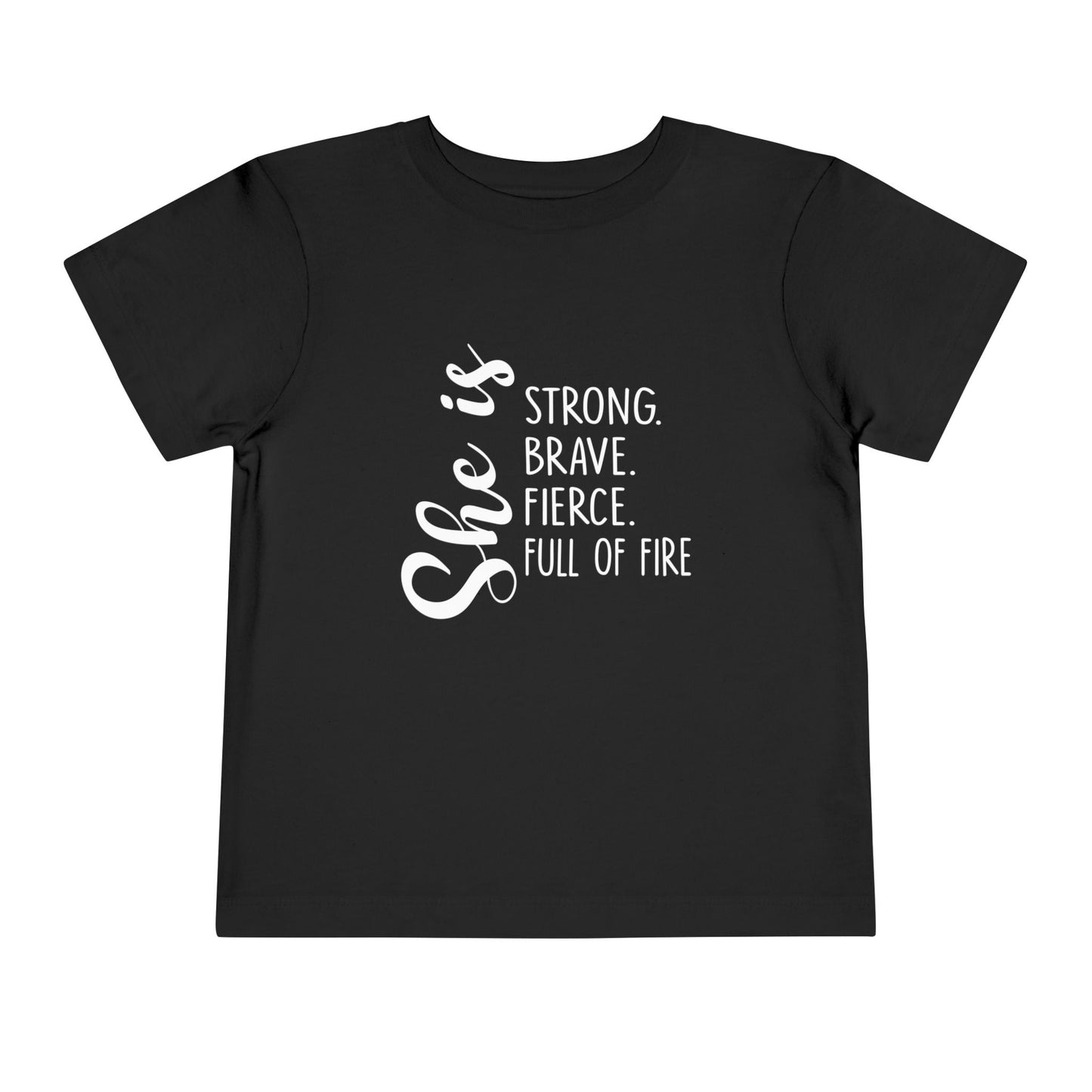 Empowering Toddler Tee - "She is Strong, Brave, Fierce, Full of Fire" - Perfect Gift for Little Warriors, Playdates, Birthdays, [...]