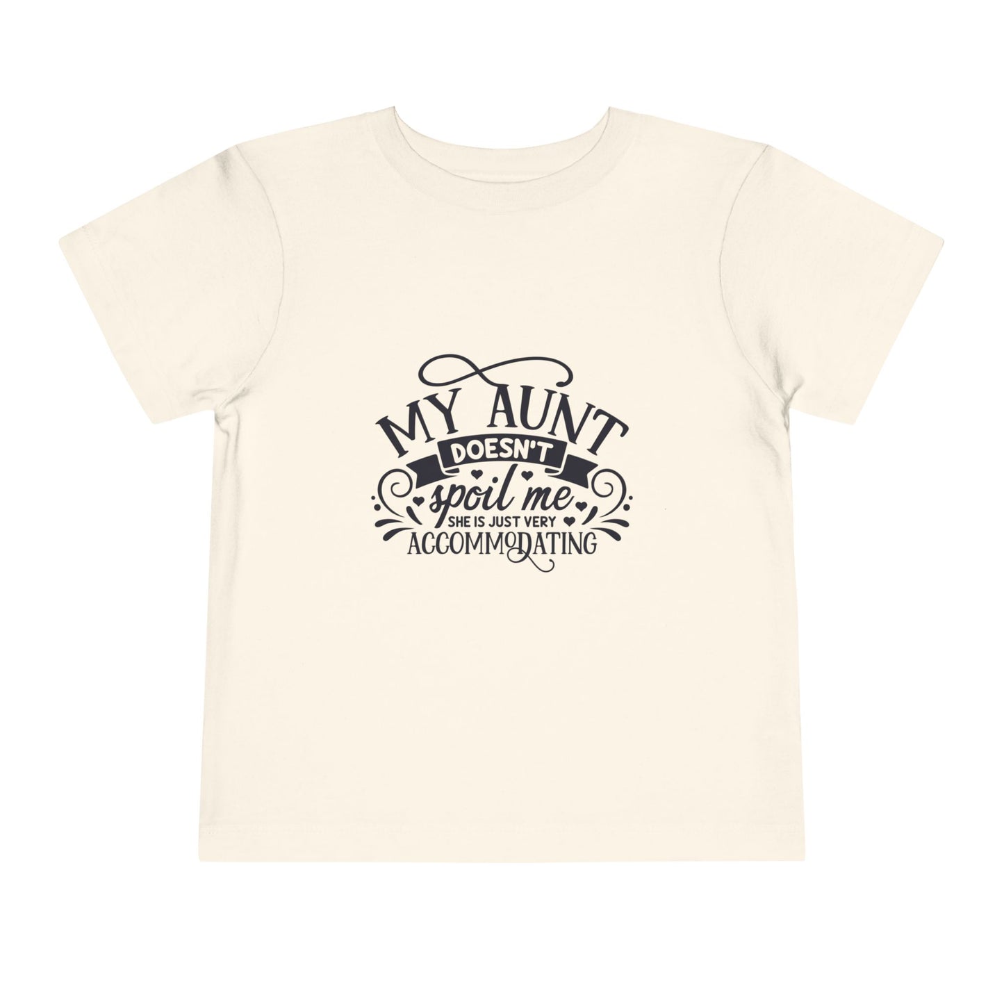 "My Aunt Doesn't Spoil Me" Lucky Toddler Short Sleeve Tee, Fun Gift for Kids, Birthday, Family Gatherings, Cute Casual Wear, Auntie Gift