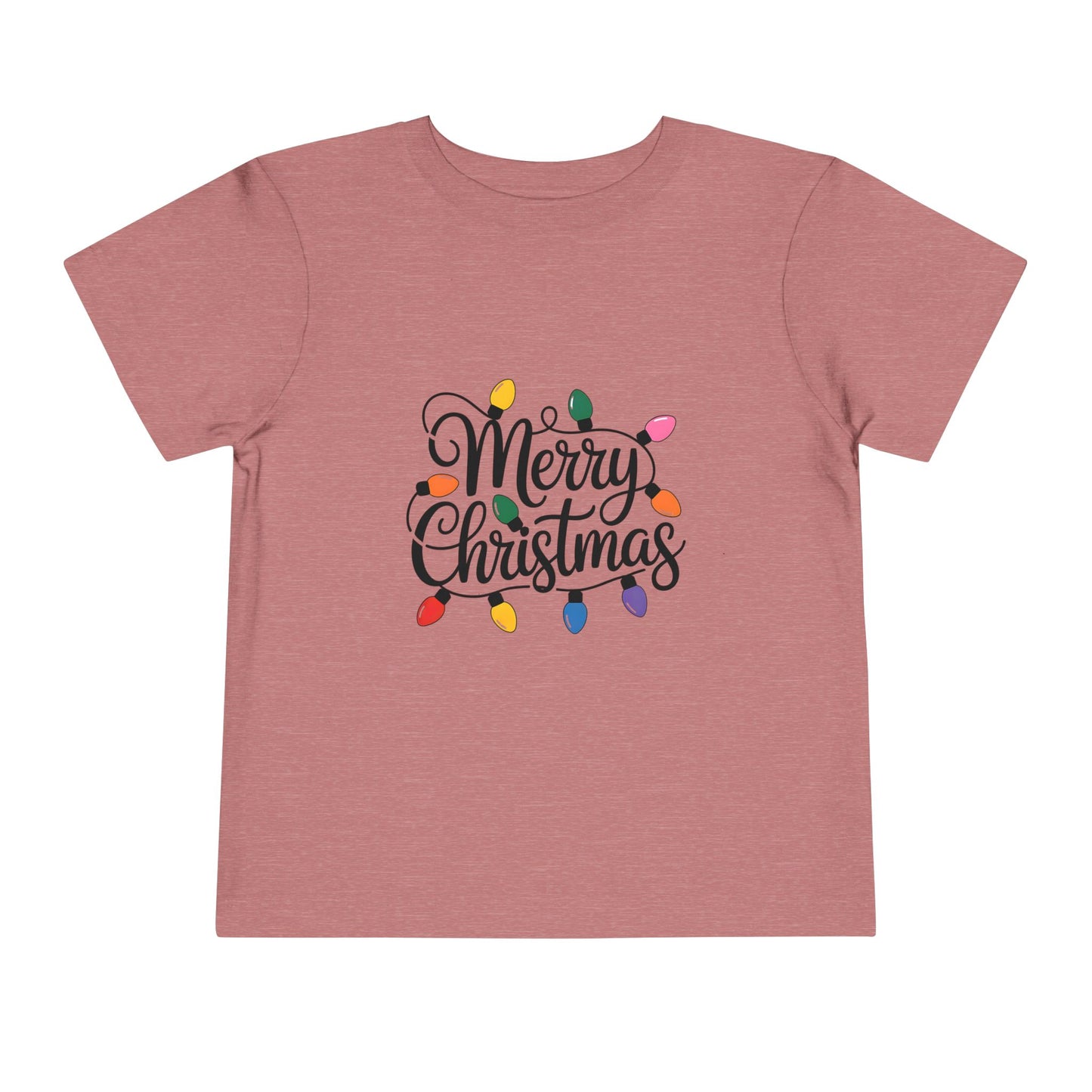 Merry Christmas Lights Toddler T-Shirt | Holiday Tee for Kids, Christmas Gift, Cute Children's Apparel, Infant Outfit, Festive Shirt