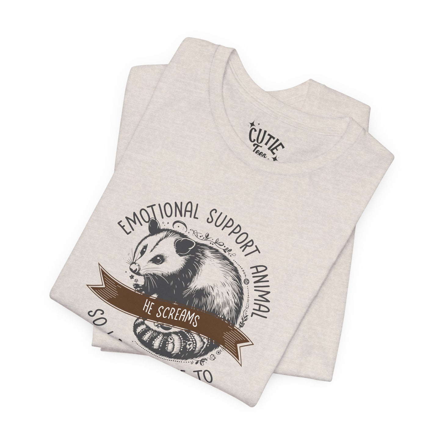 Emotional Support Opossum Animal Tee, Funny Animal Lover Shirt, Gift for Pet Owners, Casual Wear, Birthday Gift, Quirky Humor