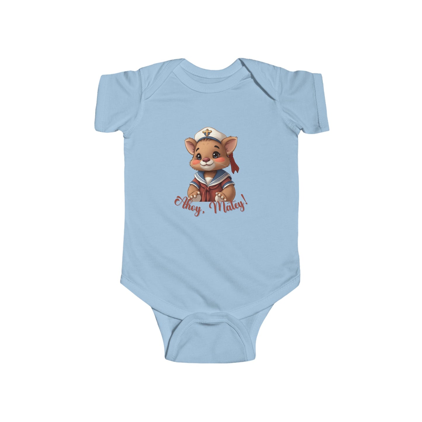 Ahoy Matey Nautical Animal Baby Bodysuit, Cute Infant Outfits, Personalized Baby Clothes, Baby Shower Gift, Sailor Theme Onesie