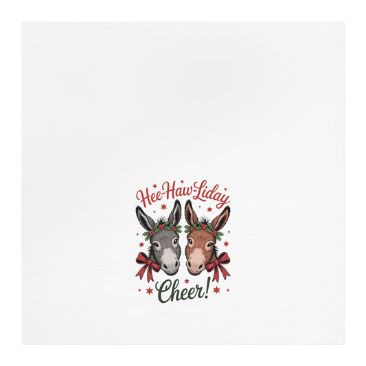 Hee-Haw-liday Cheer Tea Towel — Donkey Holiday Kitchen Towel