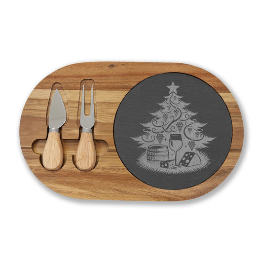 Engraved Christmas Charcuterie Board Set