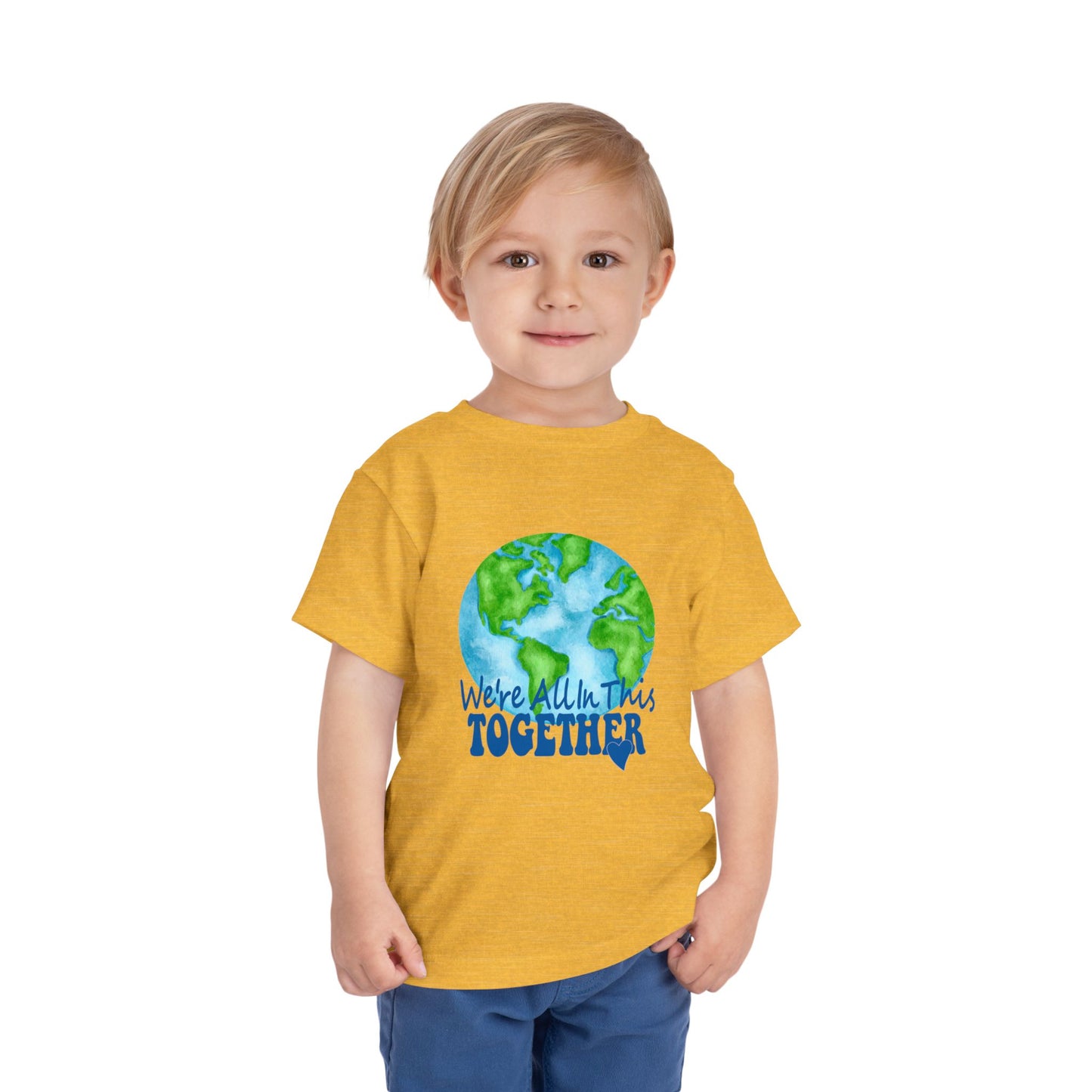 Earth-Themed Toddler Tee - "We're All in This Together" Short Sleeve Shirt, Kids' Eco-Friendly Apparel, Gifts, Earth Day, Playtime Wear
