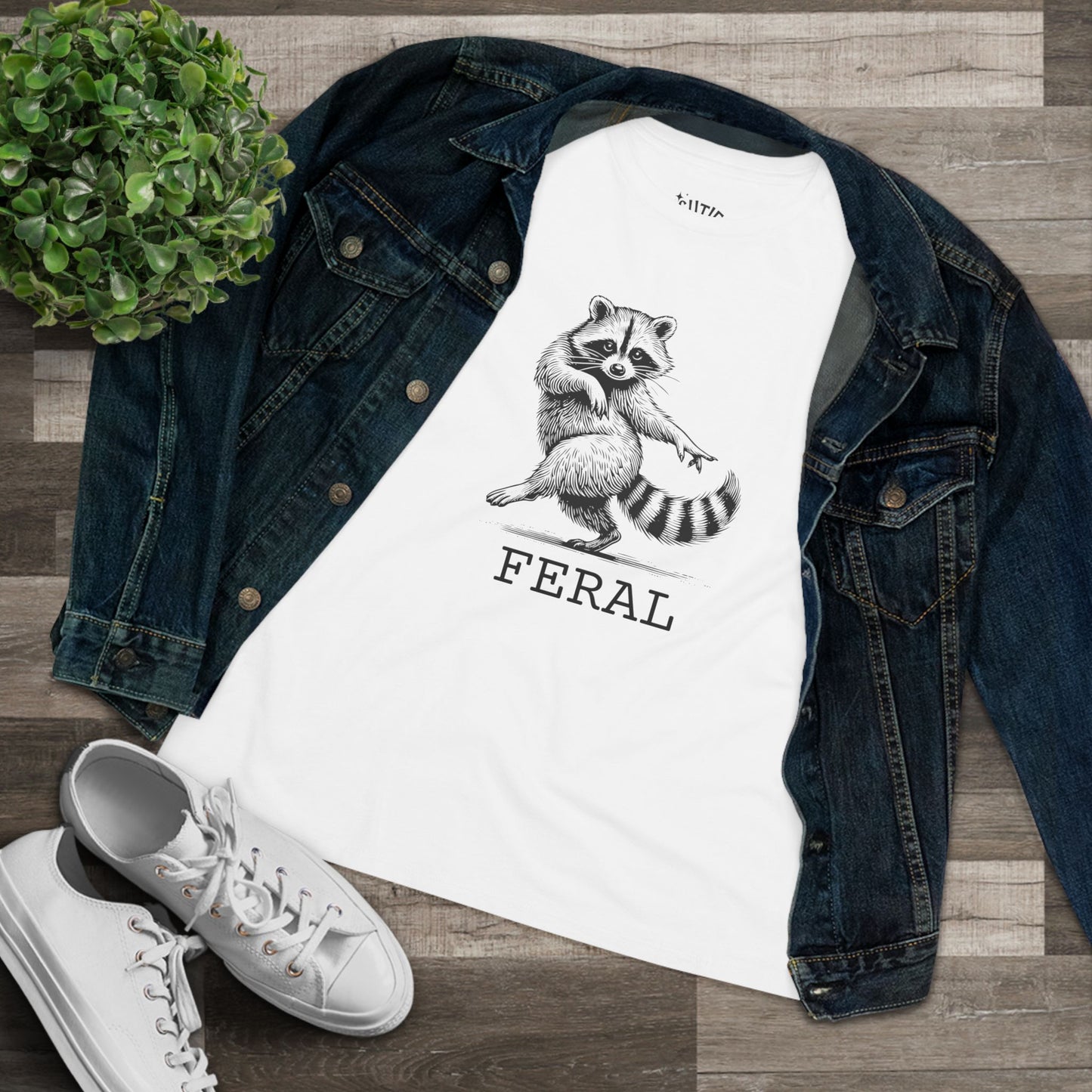 Raccoon Tee for Women - Feral