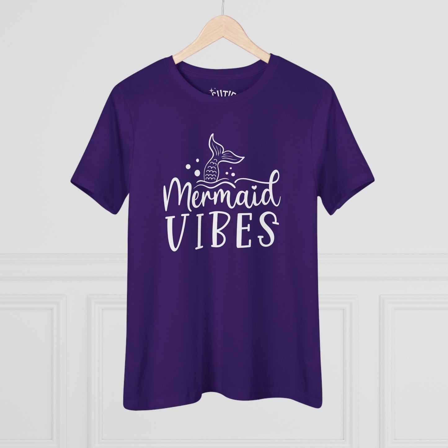 Mermaid Vibes Women's Cotton Tee, Summer Fashion, Beachwear, Gift for Her, Casual Wear, Ocean Lover Shirt