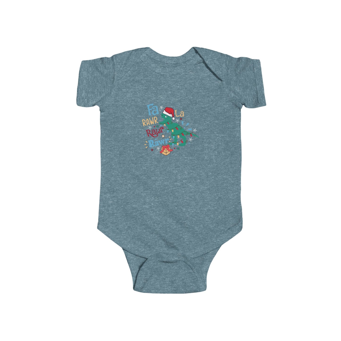 Dinosaur Christmas Bodysuit, Baby Onesie, Holiday Outfit, Christmas Gift, Cute Infant Clothing