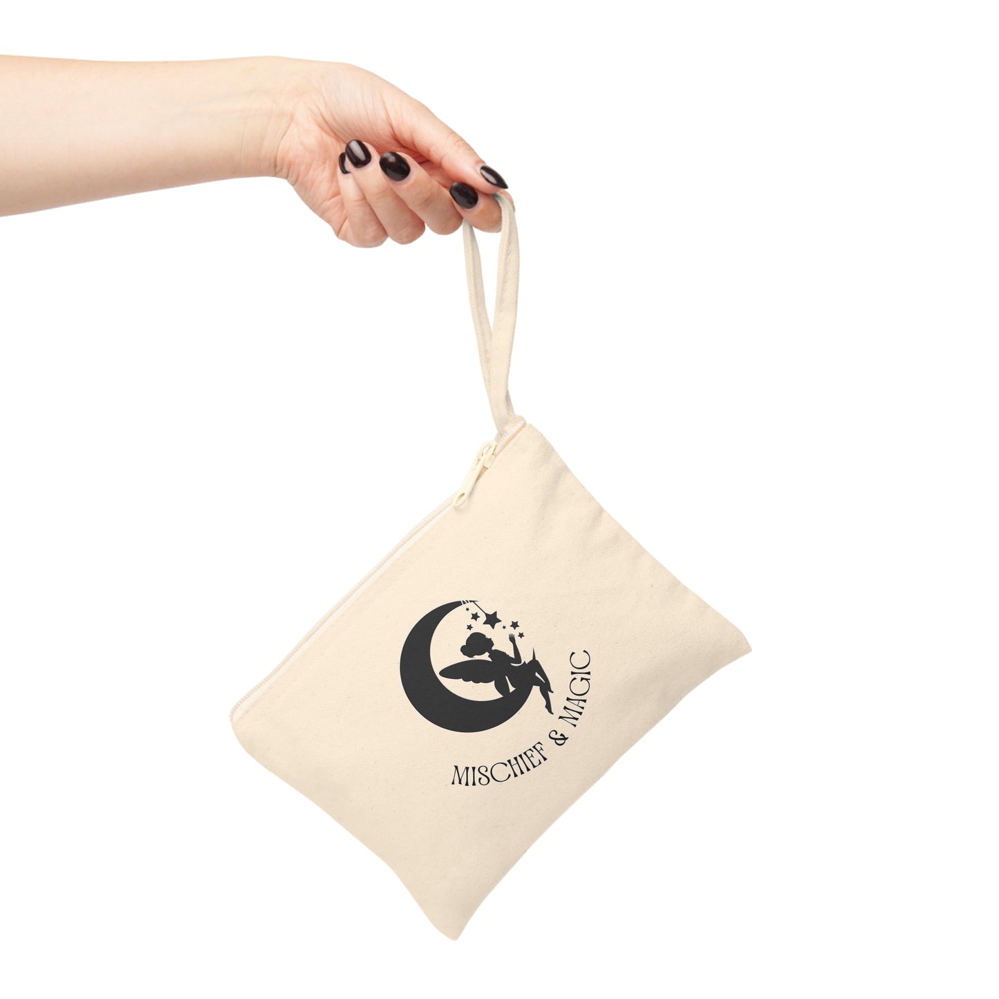 Mischief & Magic Whimsical Fairy Moon Zipper Pouch - Makeup Bag, Travel Organizer, Gift for Dreamers, Cute Storage, Pencil Case